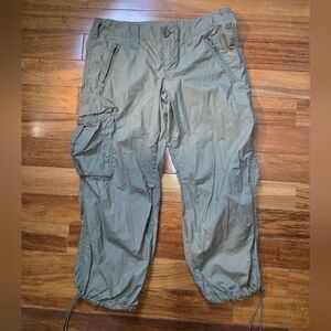 Express Olive Green Cropped Cargo Pants 6